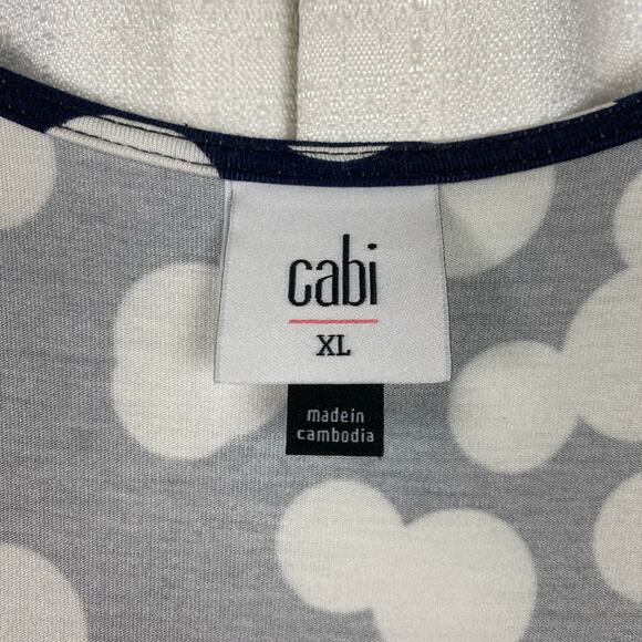 CAbi Blue&White Dot Print The Perfect Wrap Dress Sz.XL - Picture 8 of 16